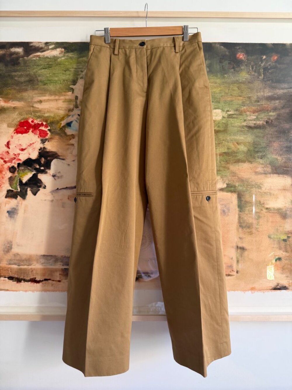 Acne Wide-Leg Utility Trousers in Camel